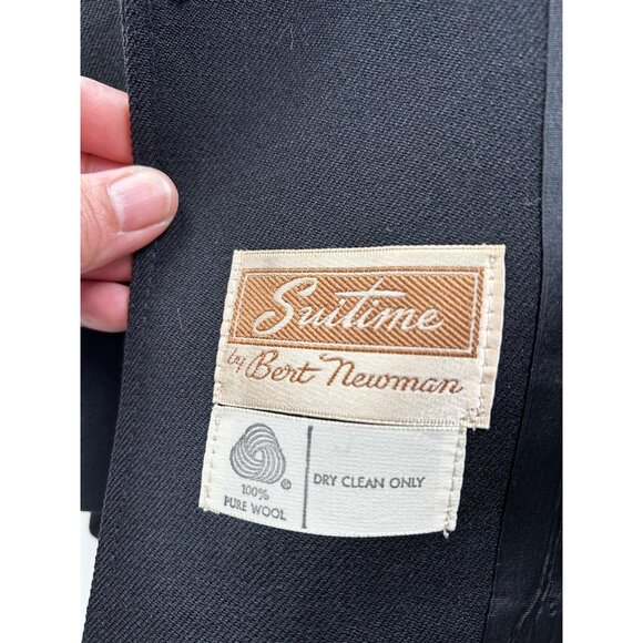 Vintage Suitime by Bert Newman 100% Wool Black Jacket Mod Minimalist Toggle Coat - Picture 5 of 9